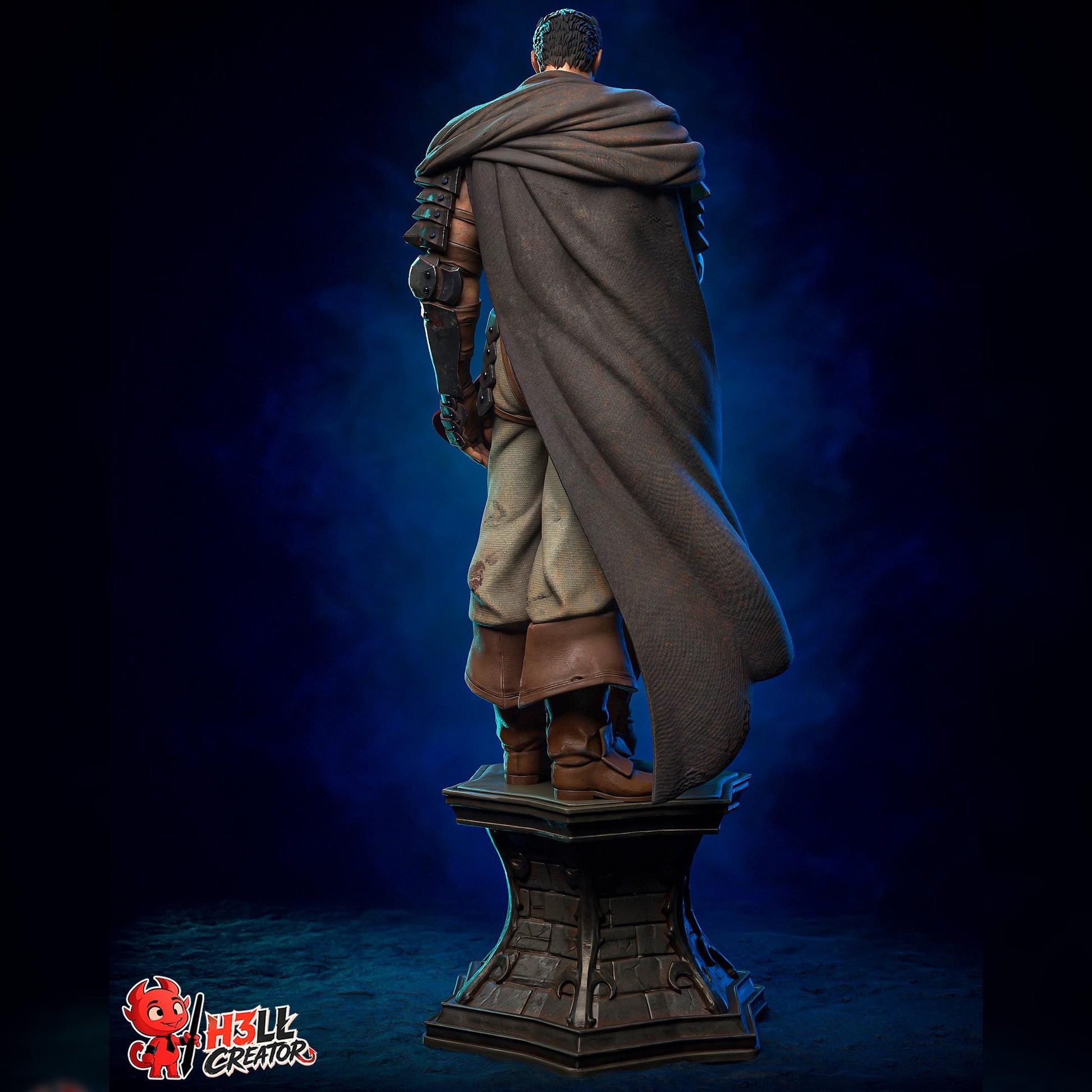 Armored Swordsman & Red-Caped Companion | Resin Garage Kit | Dark Fantasy | Unpainted Figure