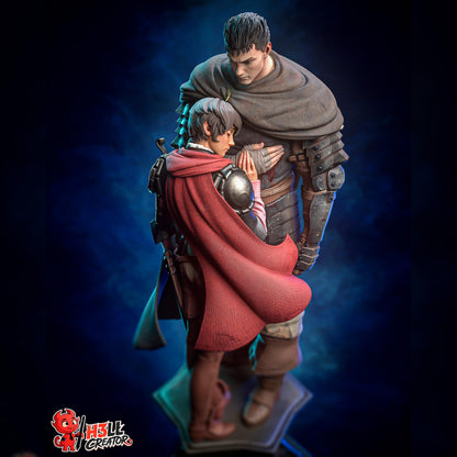 Armored Swordsman & Red-Caped Companion | Resin Garage Kit | Dark Fantasy | Unpainted Figure