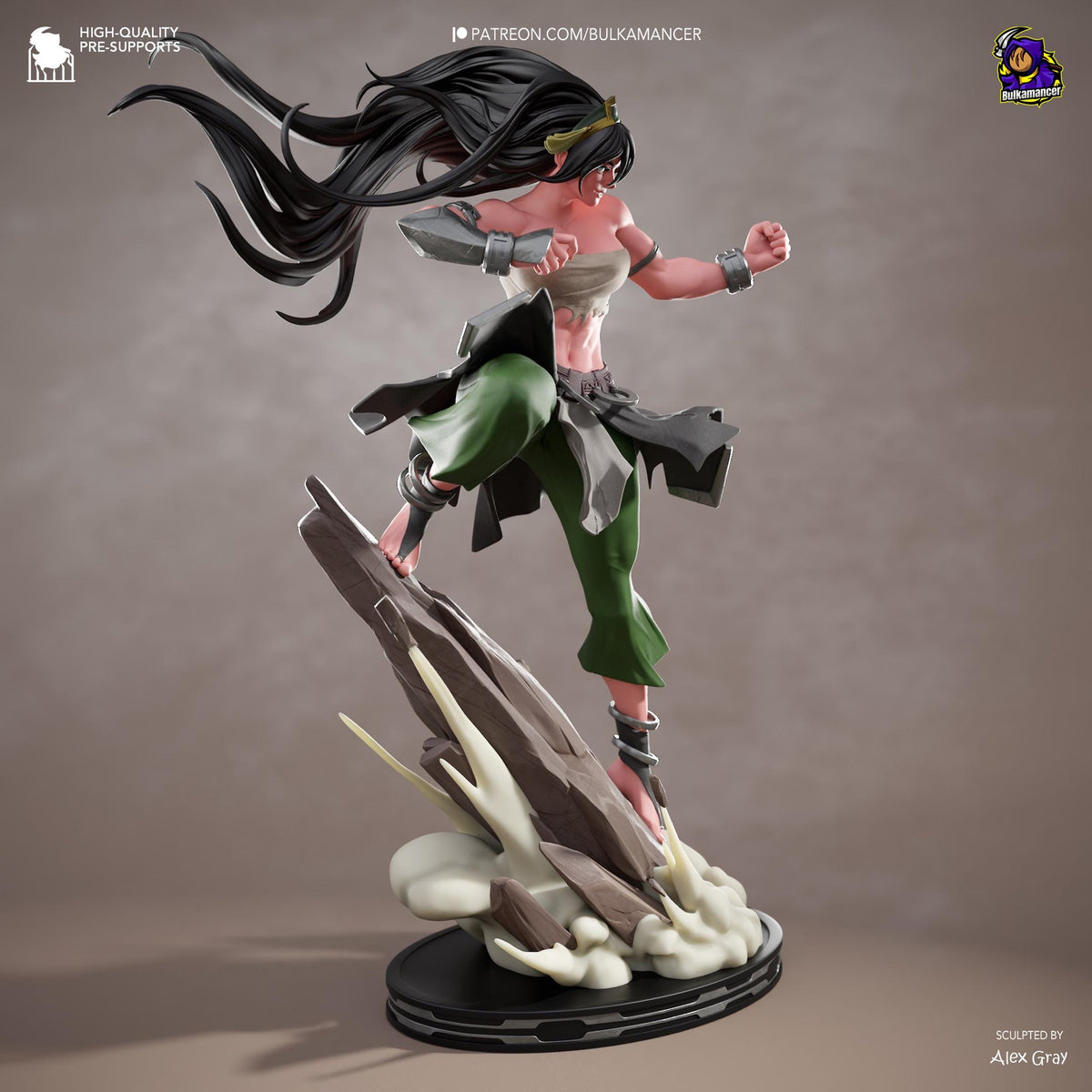 Blind Stone Martial Artist | Resin Garage Kit | Elemental Masters | Unpainted Figure