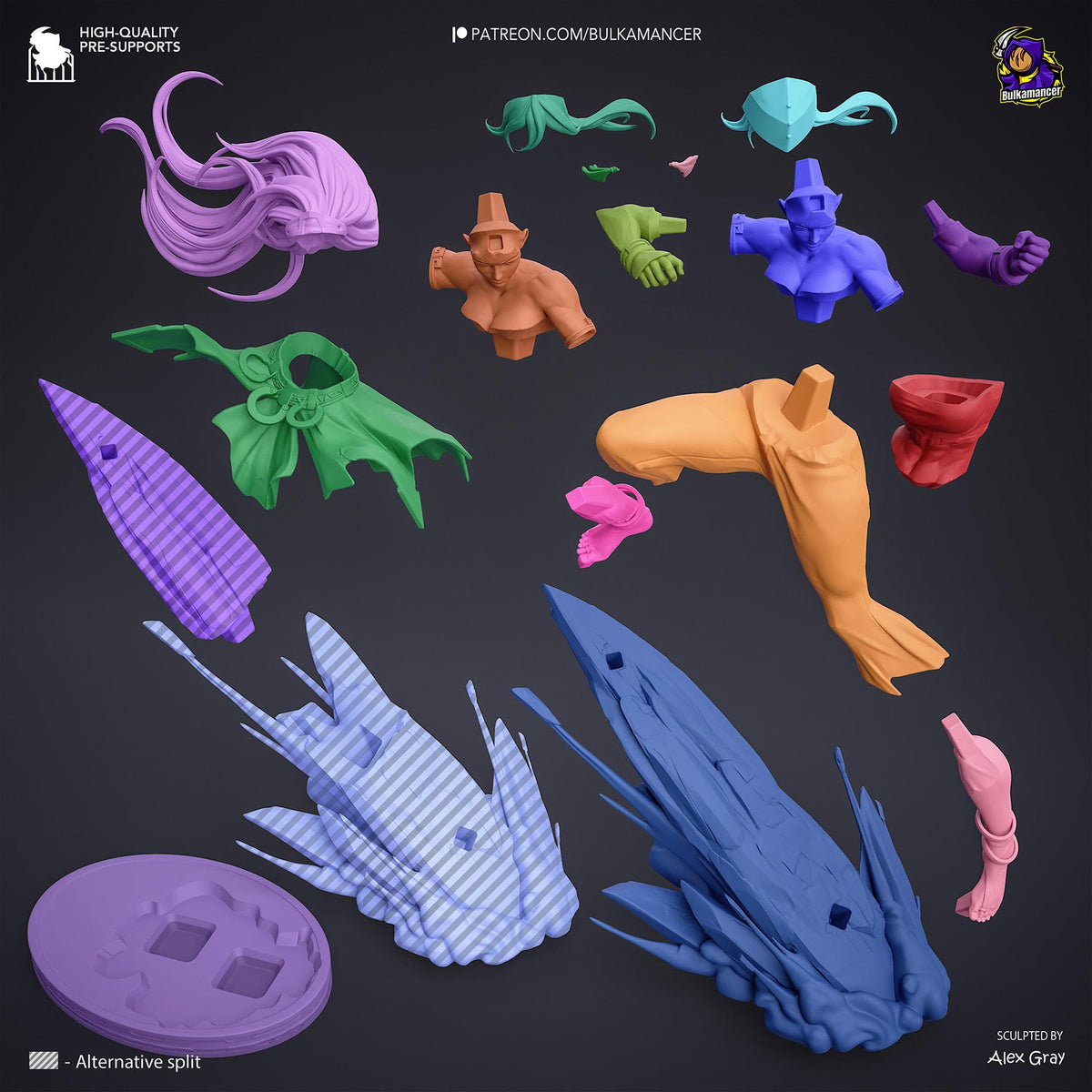 Blind Stone Martial Artist | Resin Garage Kit | Elemental Masters | Unpainted Figure