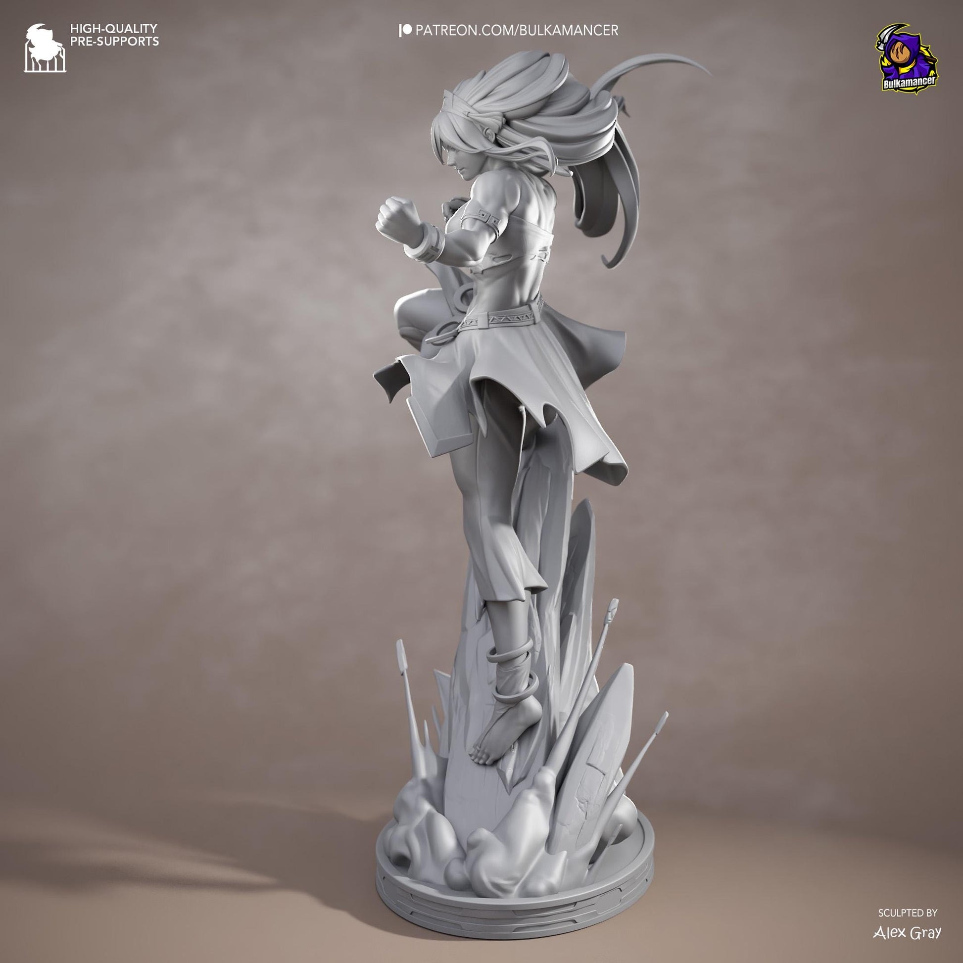 Blind Stone Martial Artist | Resin Garage Kit | Elemental Masters | Unpainted Figure