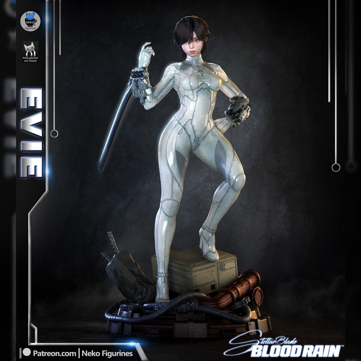 White-Suit Cyber Sword Operative | Resin Garage Kit | Stellar Vanguard | Unpainted Figure