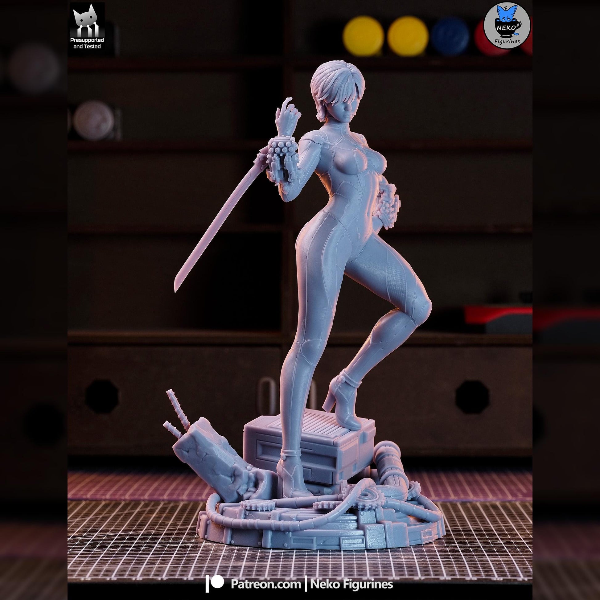 White-Suit Cyber Sword Operative | Resin Garage Kit | Stellar Vanguard | Unpainted Figure