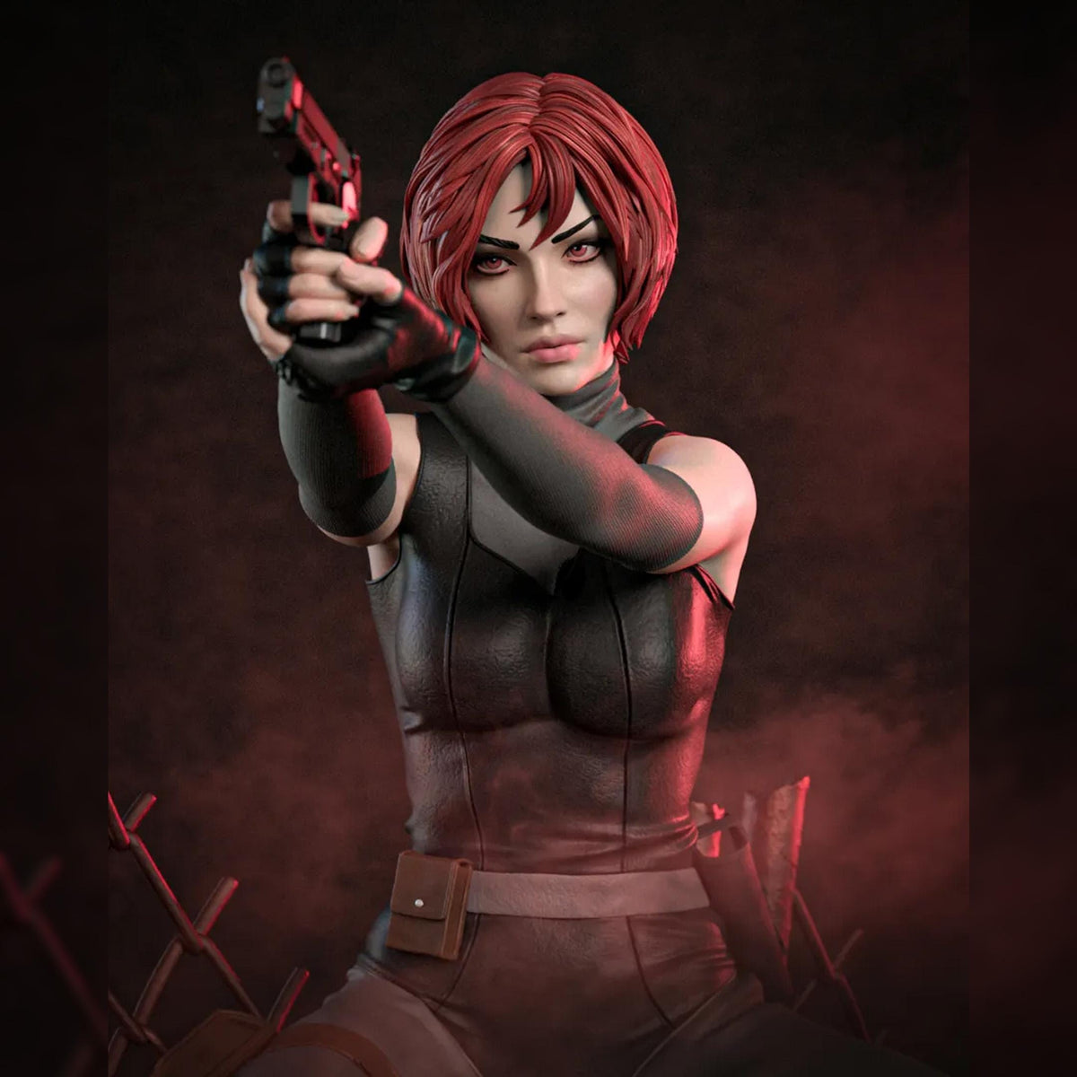 Red-Haired Dino Survival Operative | Resin Garage Kit | Survival Horror | Unpainted Figure