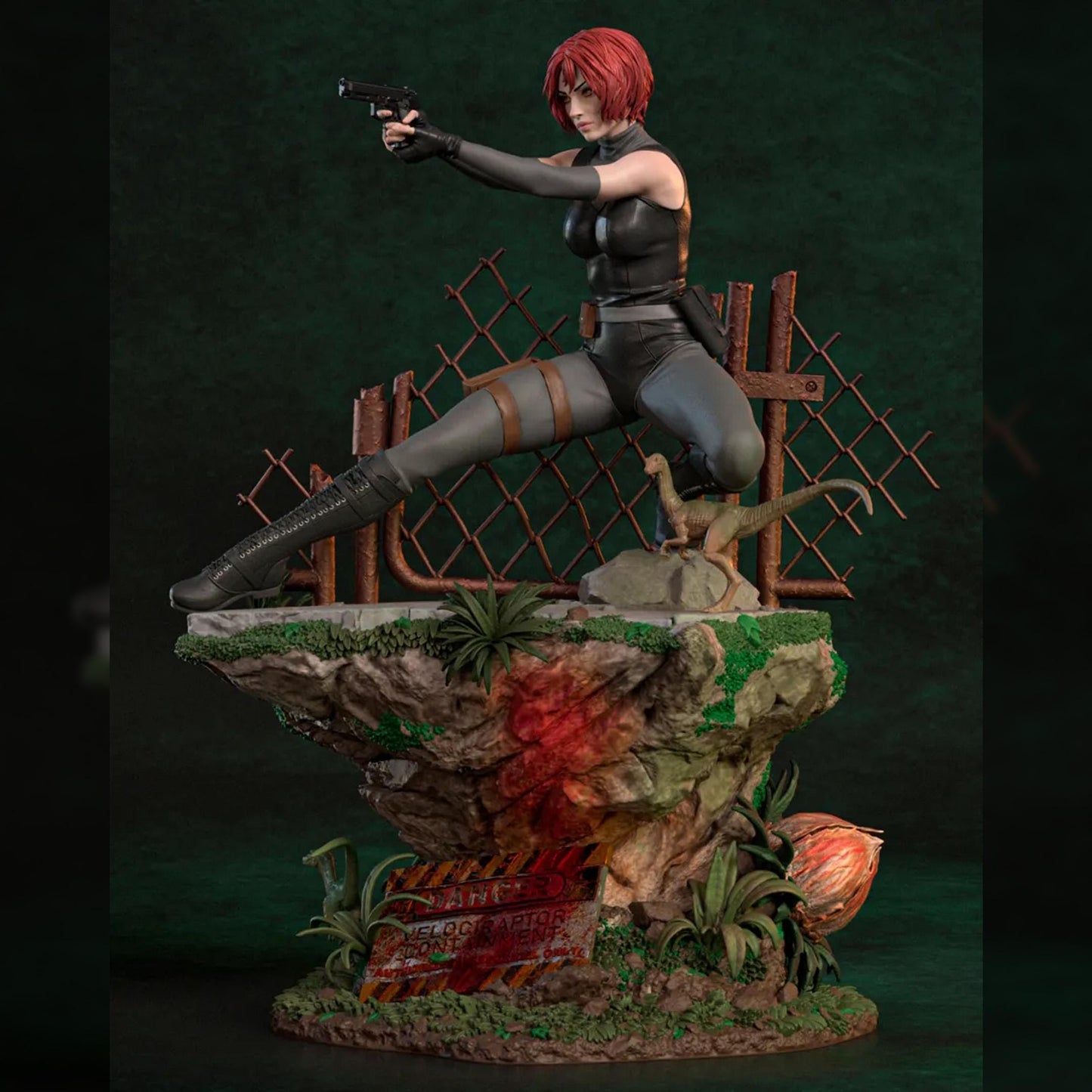 Red-Haired Dino Survival Operative | Resin Garage Kit | Survival Horror | Unpainted Figure