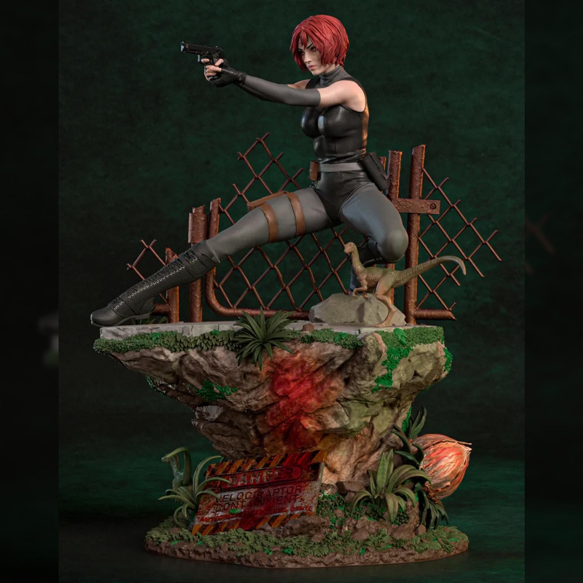 Red-Haired Dino Survival Operative | Resin Garage Kit | Survival Horror | Unpainted Figure