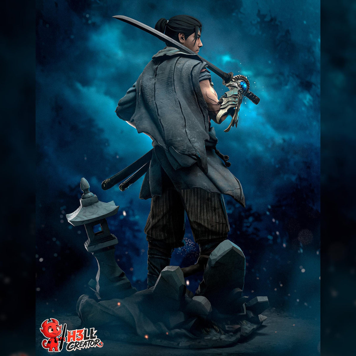 Stoic Ronin Swordsman | Resin Garage Kit | Cursed Samurai | Unpainted Figure