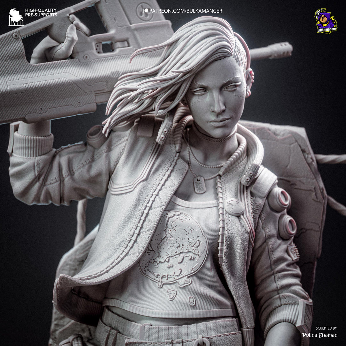 Pink-Haired Cyber Mercenary | Resin Garage Kit | Chrome Renegades | Unpainted Figure