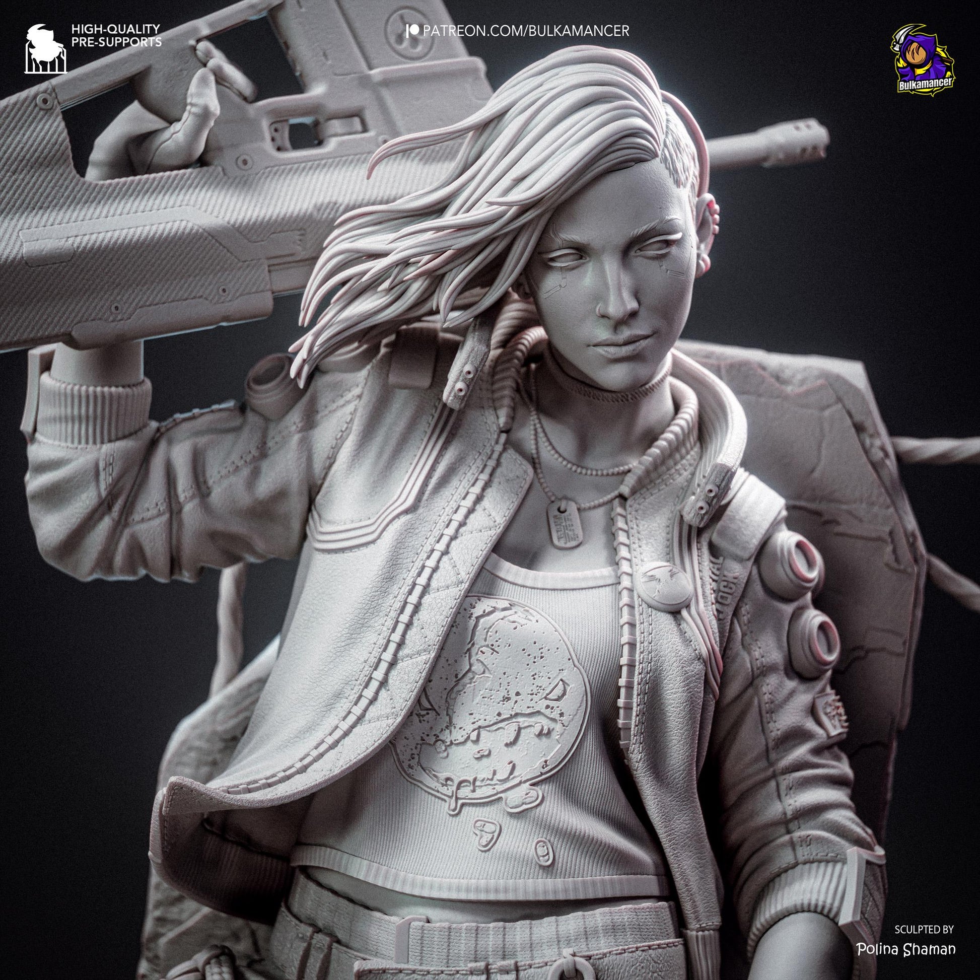 Pink-Haired Cyber Mercenary | Resin Garage Kit | Chrome Renegades | Unpainted Figure