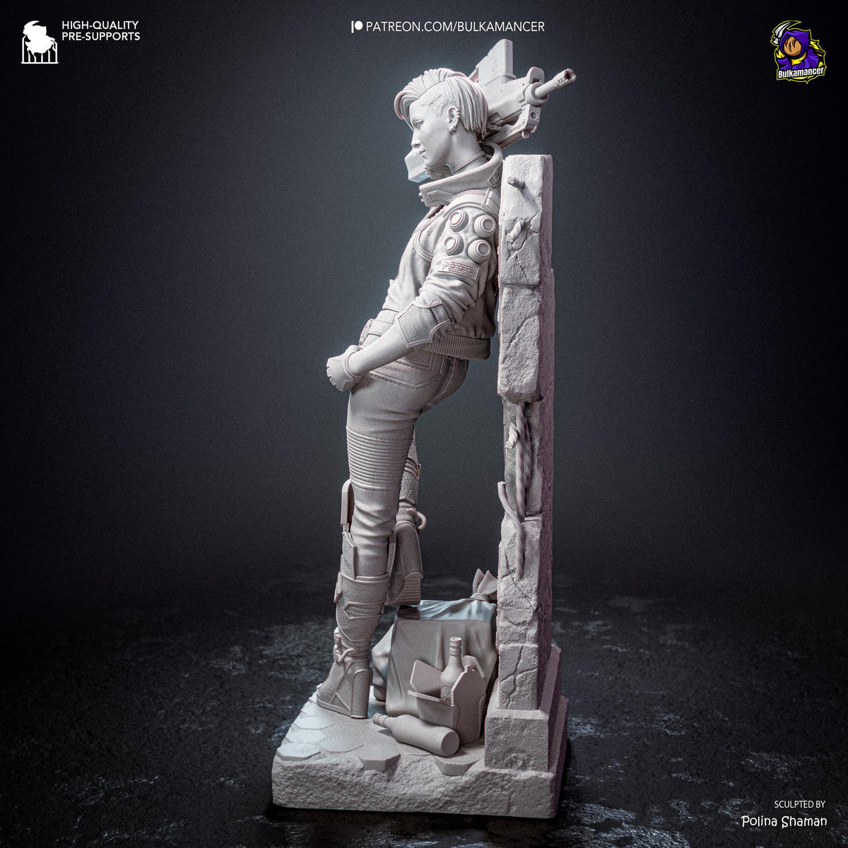 Pink-Haired Cyber Mercenary | Resin Garage Kit | Chrome Renegades | Unpainted Figure