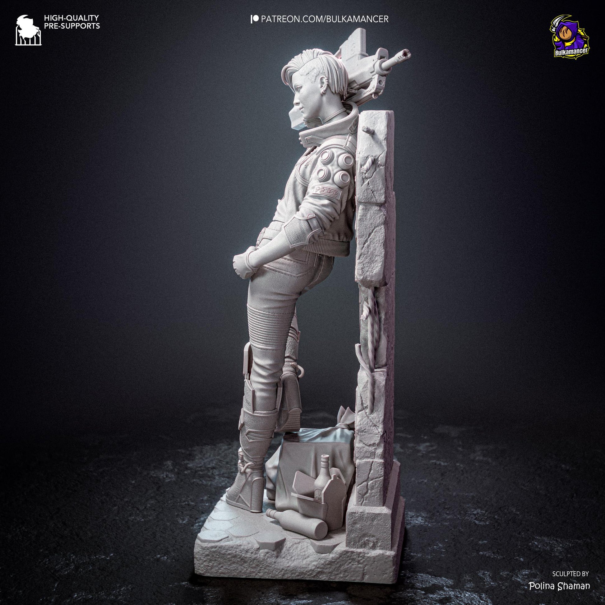 Pink-Haired Cyber Mercenary | Resin Garage Kit | Chrome Renegades | Unpainted Figure