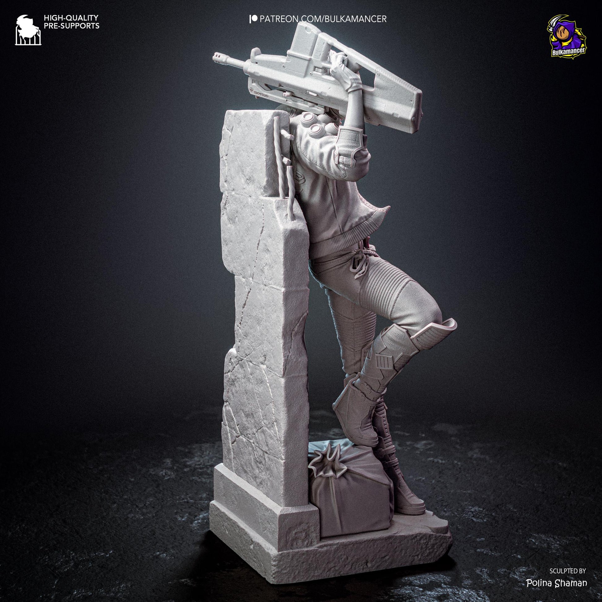 Pink-Haired Cyber Mercenary | Resin Garage Kit | Chrome Renegades | Unpainted Figure