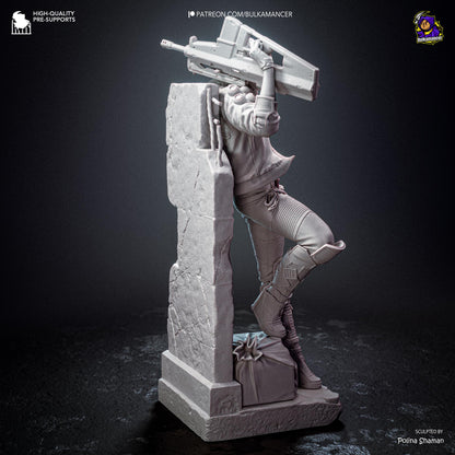 Pink-Haired Cyber Mercenary | Resin Garage Kit | Chrome Renegades | Unpainted Figure