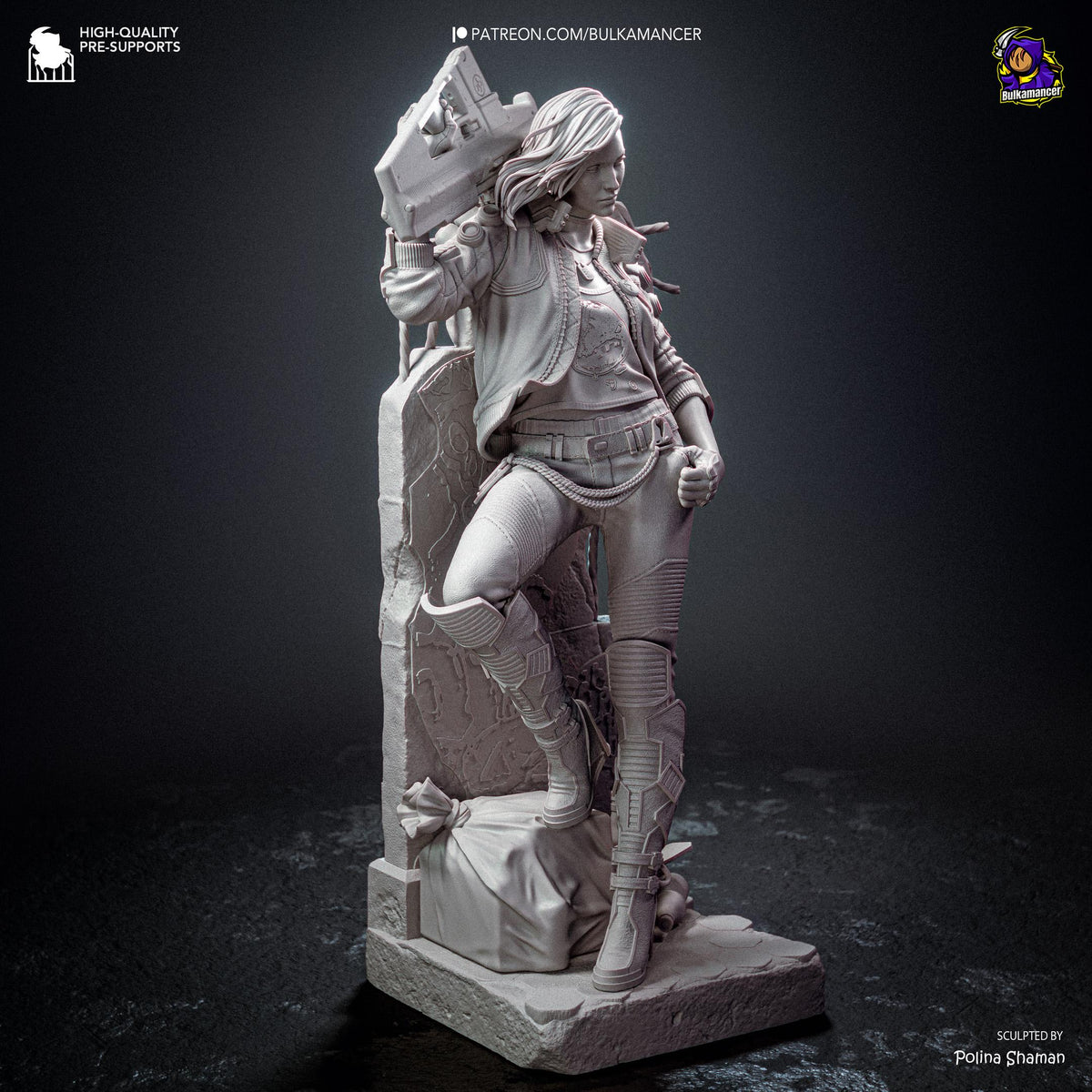Pink-Haired Cyber Mercenary | Resin Garage Kit | Chrome Renegades | Unpainted Figure