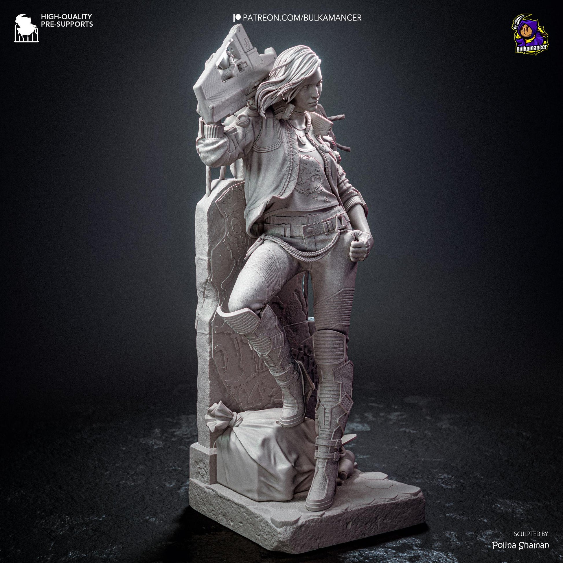 Pink-Haired Cyber Mercenary | Resin Garage Kit | Chrome Renegades | Unpainted Figure