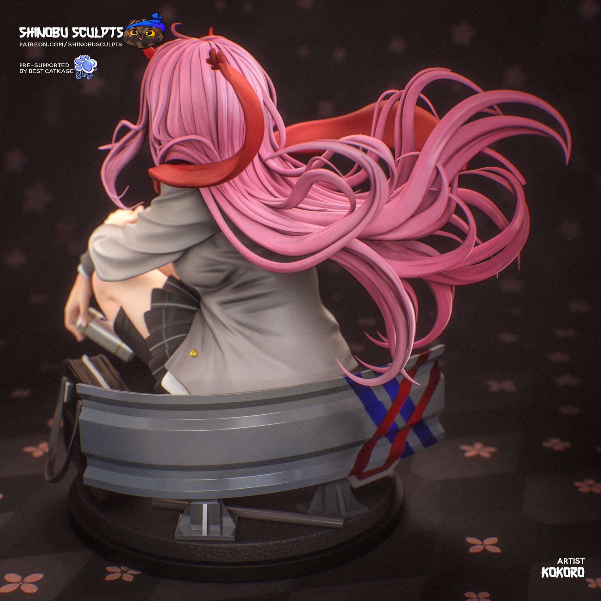 Horned Pink-Haired Rebel | Resin Garage Kit | Mecha Rebels | Unpainted Figure