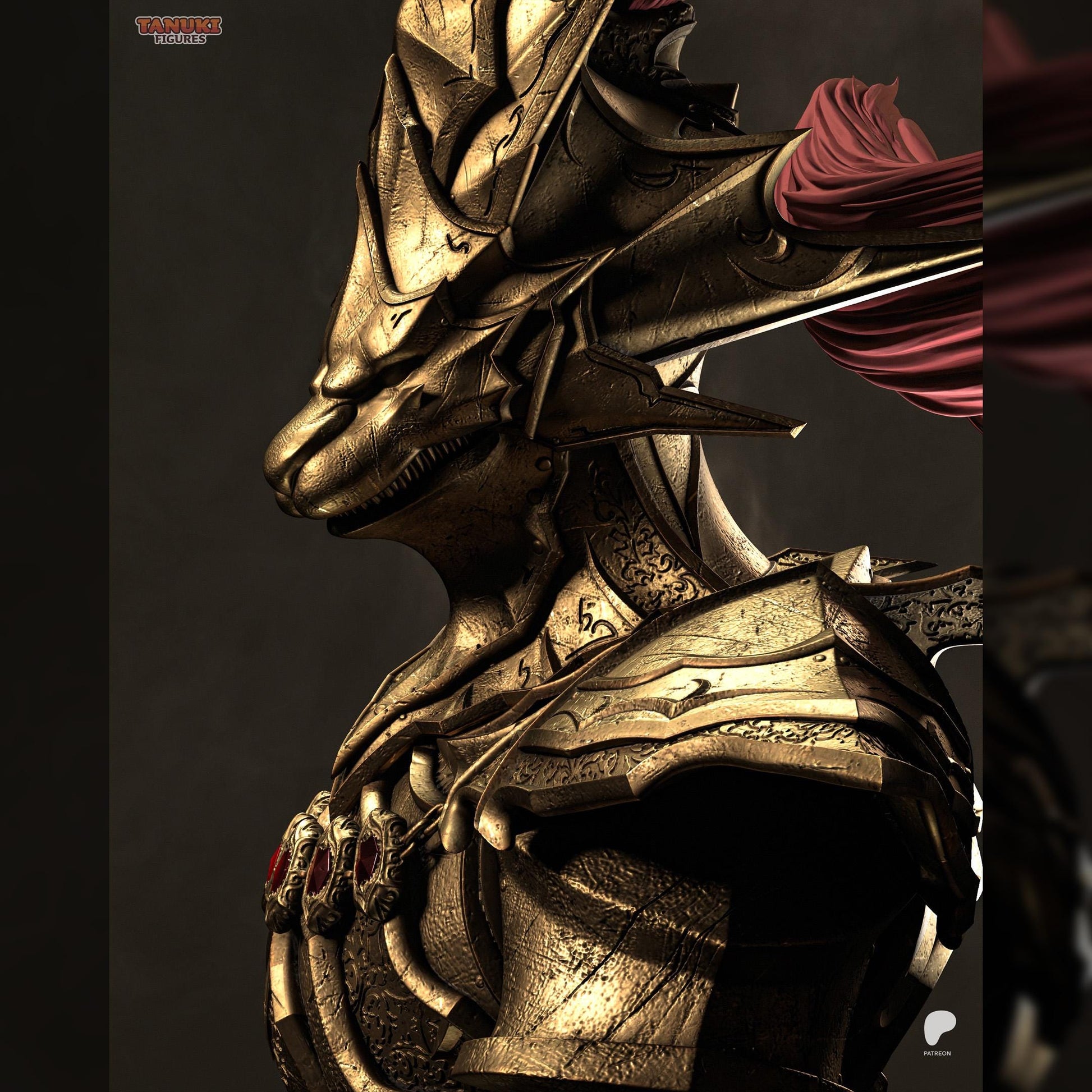 Gilded Lionhelm Spear Sentinel | Resin Garage Kit | Cursed Legends | Unpainted Figure