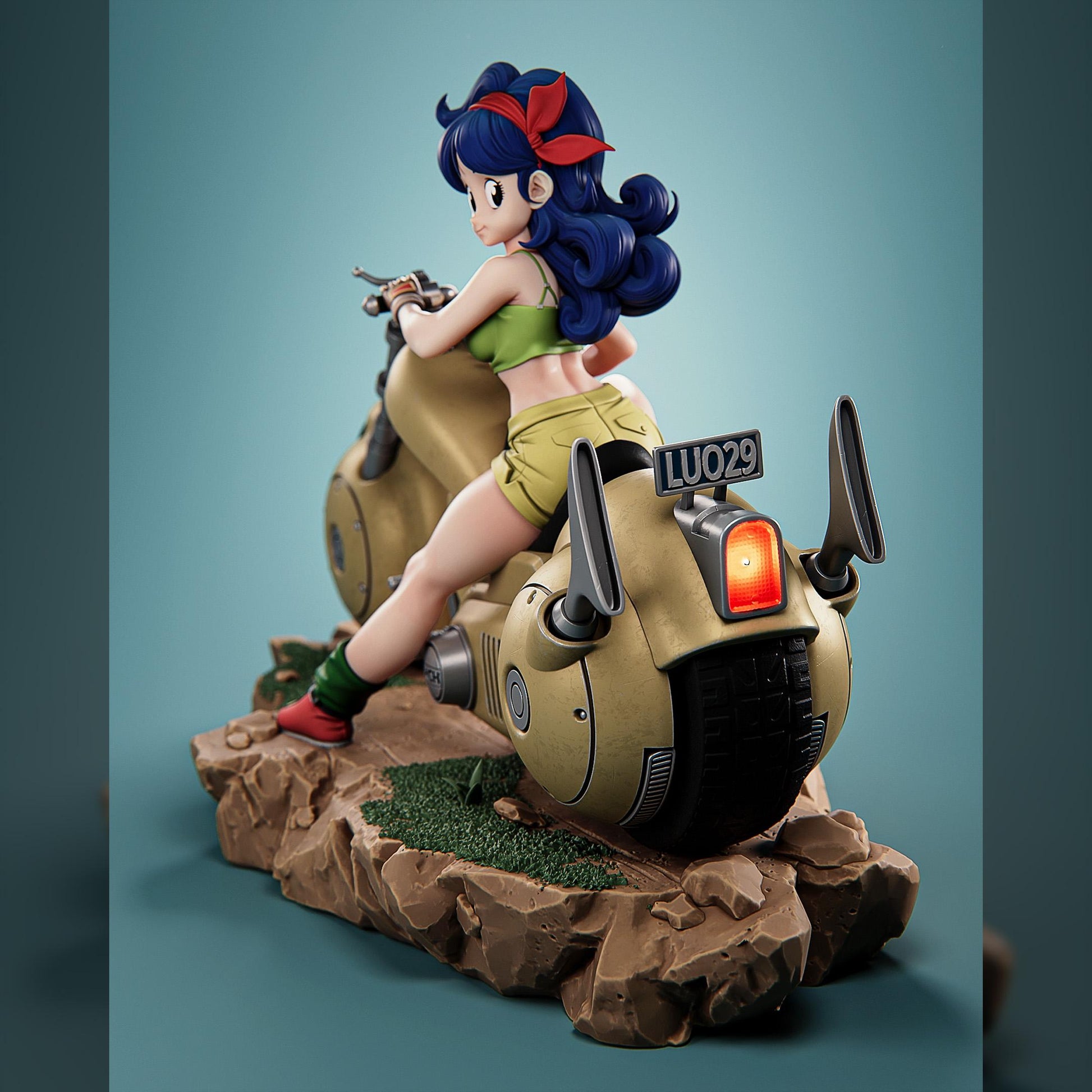 Blue-Haired Capsule Bike Rider | Resin Garage Kit | Ki Warriors | Unpainted Figure