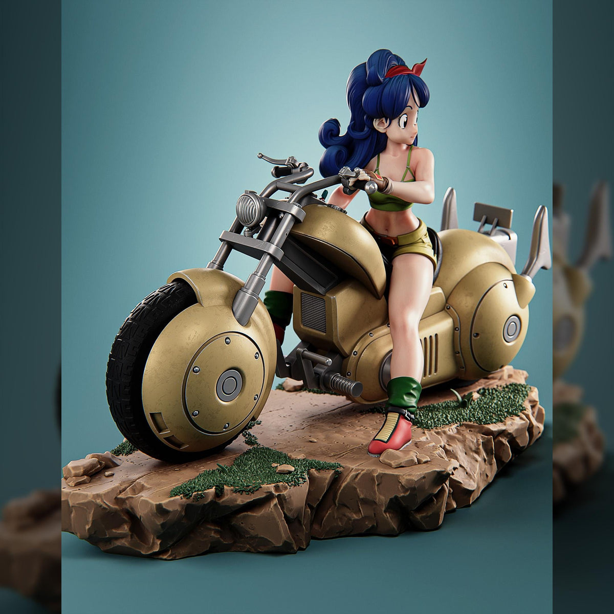 Blue-Haired Capsule Bike Rider | Resin Garage Kit | Ki Warriors | Unpainted Figure