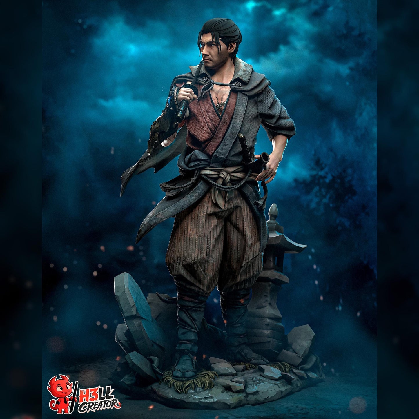 Stoic Ronin Swordsman | Resin Garage Kit | Cursed Samurai | Unpainted Figure
