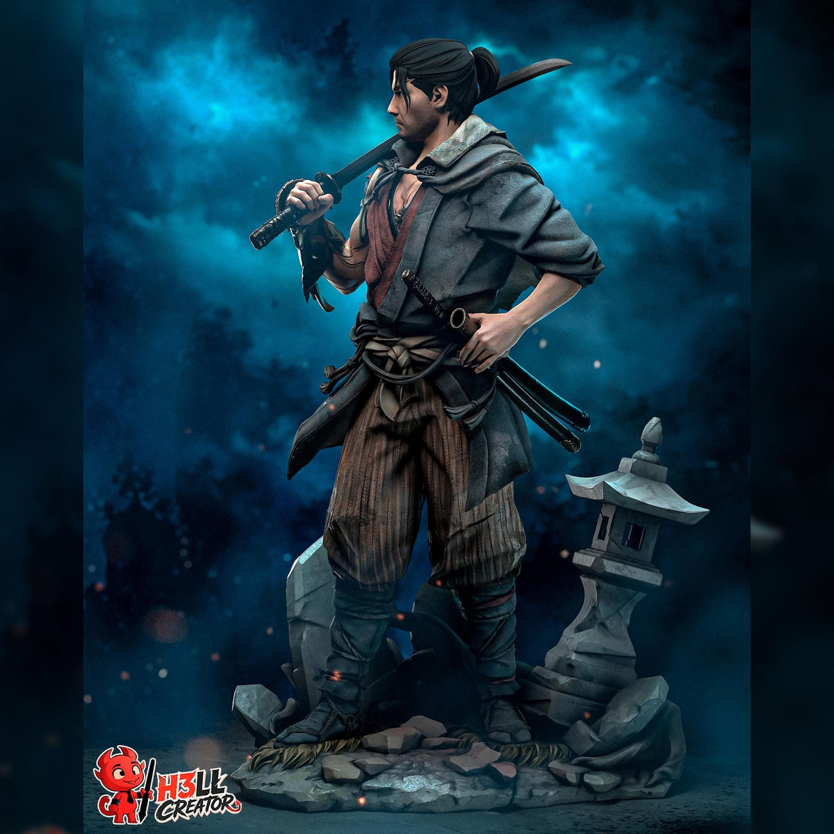 Stoic Ronin Swordsman | Resin Garage Kit | Cursed Samurai | Unpainted Figure