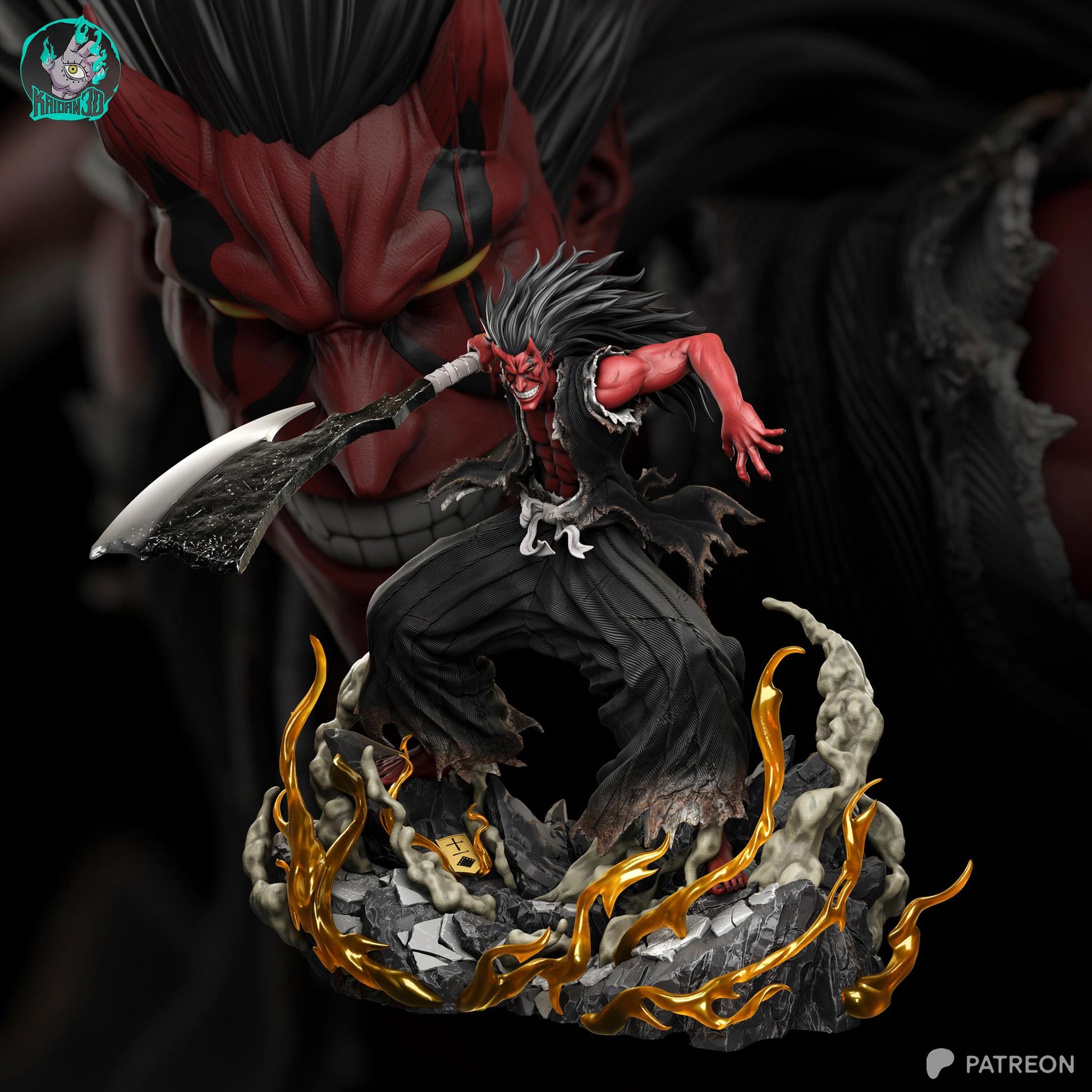 Frenzied Oni Cleaver Berserker | Resin Garage Kit | Spirit Blade Warriors | Unpainted Figure