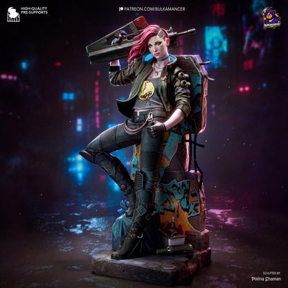 Pink-Haired Cyber Mercenary | Resin Garage Kit | Chrome Renegades | Unpainted Figure