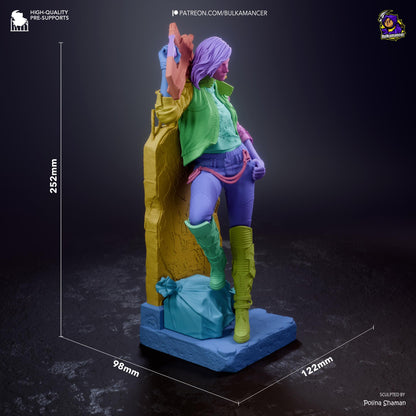 Pink-Haired Cyber Mercenary | Resin Garage Kit | Chrome Renegades | Unpainted Figure
