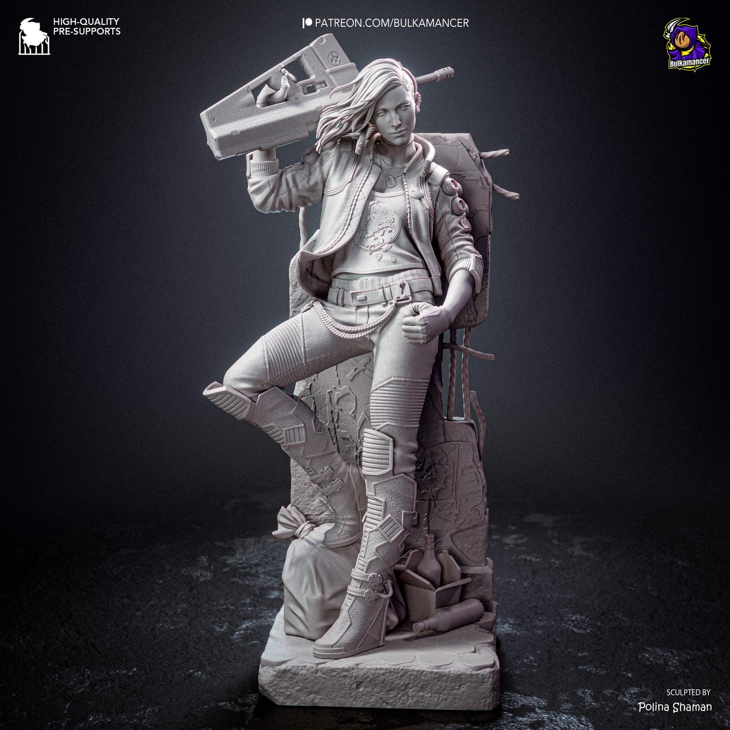 Pink-Haired Cyber Mercenary | Resin Garage Kit | Chrome Renegades | Unpainted Figure