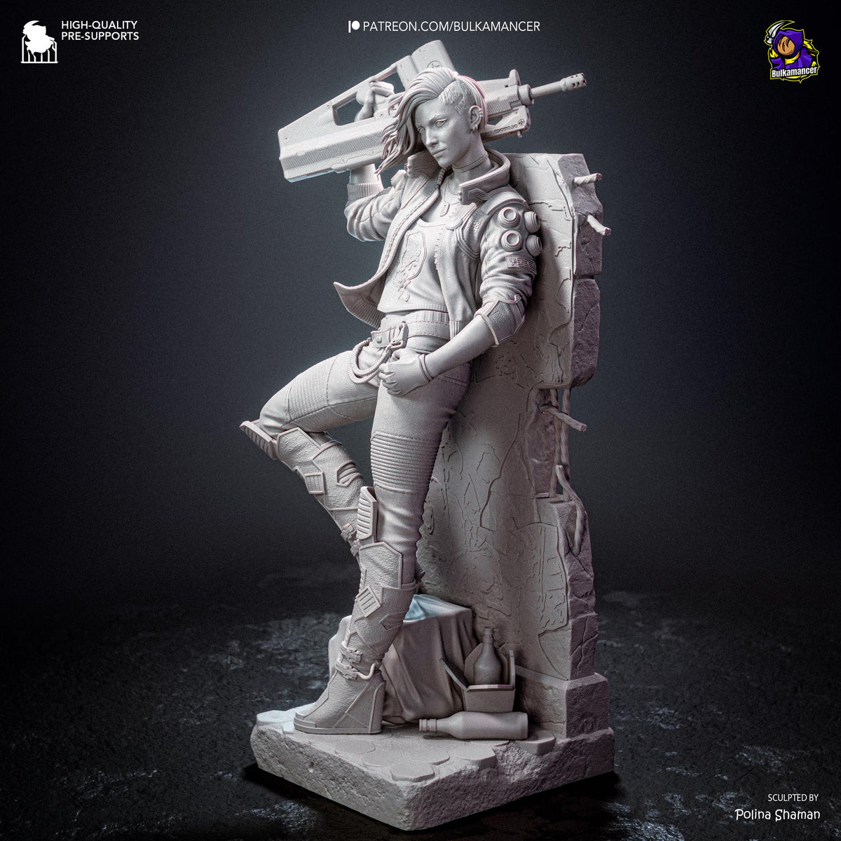 Pink-Haired Cyber Mercenary | Resin Garage Kit | Chrome Renegades | Unpainted Figure