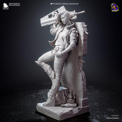 Pink-Haired Cyber Mercenary | Resin Garage Kit | Chrome Renegades | Unpainted Figure