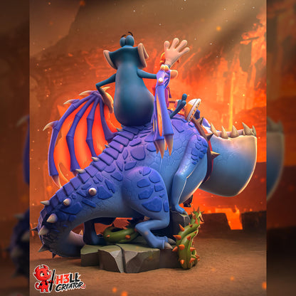 Cartoon Dragon Riders | Resin Garage Kit | Retro Platform Heroes | Unpainted Figure