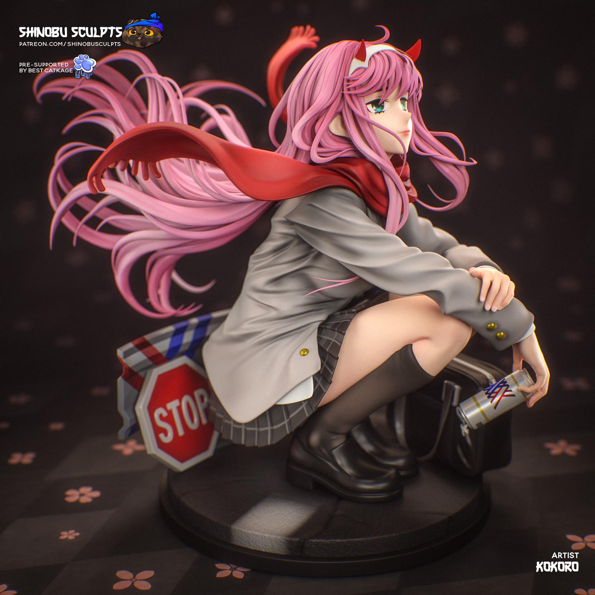 Horned Pink-Haired Rebel | Resin Garage Kit | Mecha Rebels | Unpainted Figure