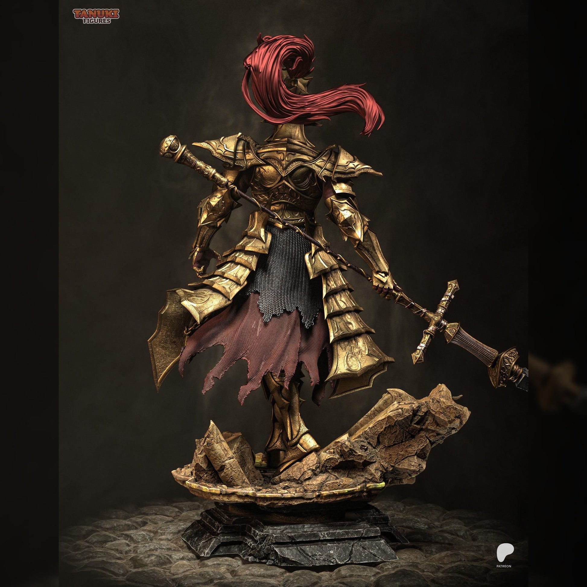 Gilded Lionhelm Spear Sentinel | Resin Garage Kit | Cursed Legends | Unpainted Figure