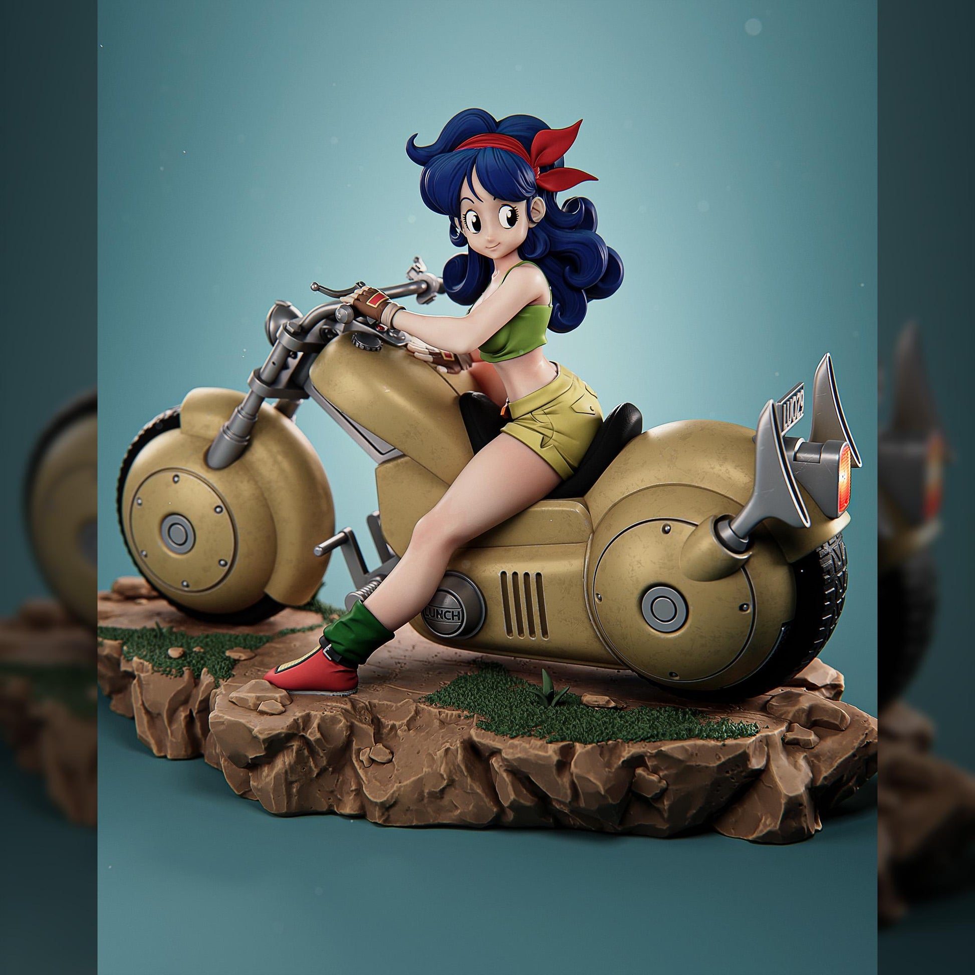 Blue-Haired Capsule Bike Rider | Resin Garage Kit | Ki Warriors | Unpainted Figure