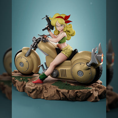 Blue-Haired Capsule Bike Rider | Resin Garage Kit | Ki Warriors | Unpainted Figure