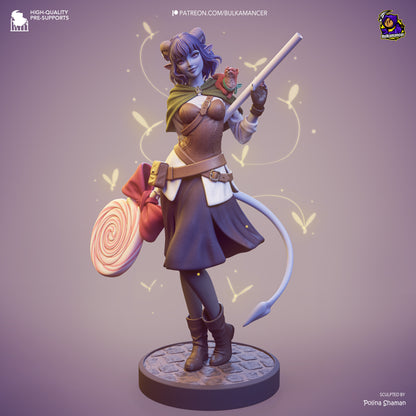 Mischievous Blue Tiefling Cleric