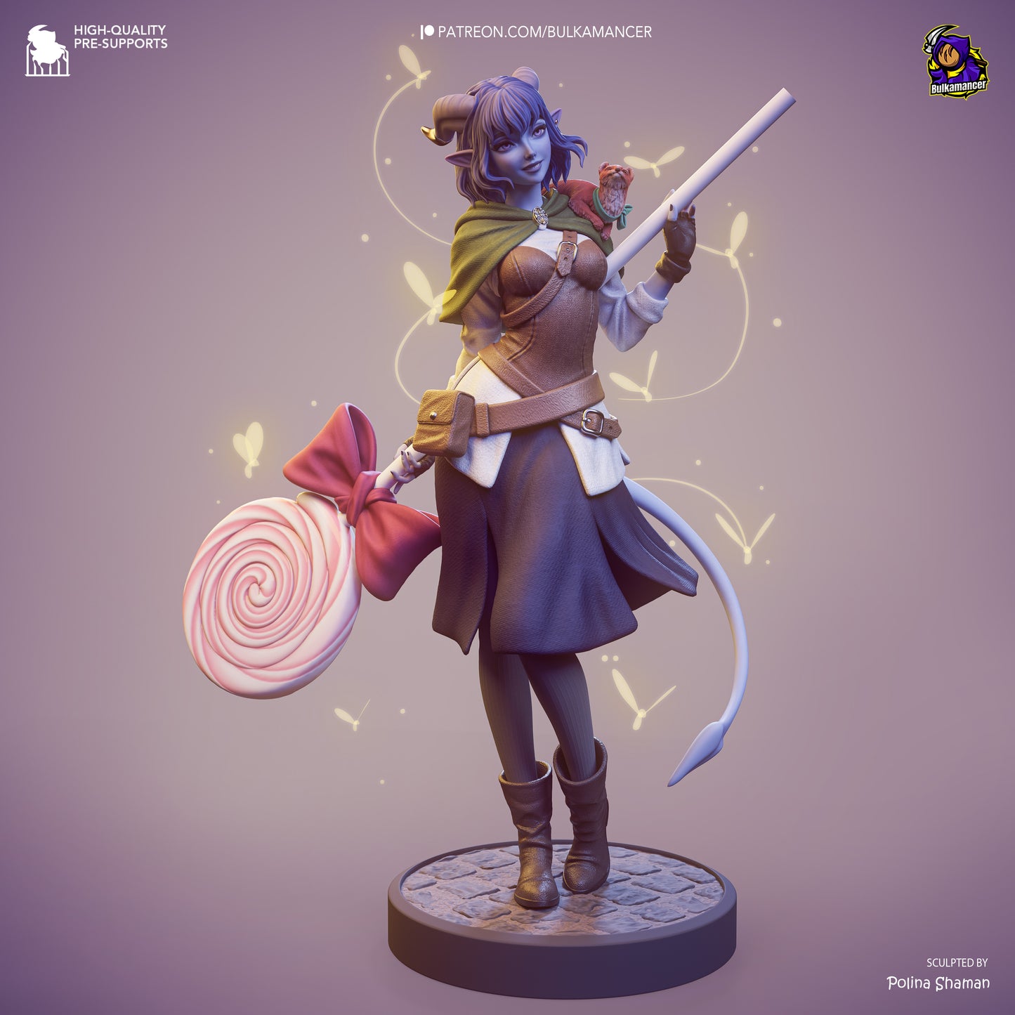 Mischievous Blue Tiefling Cleric