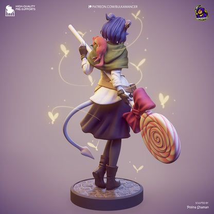 Mischievous Blue Tiefling Cleric