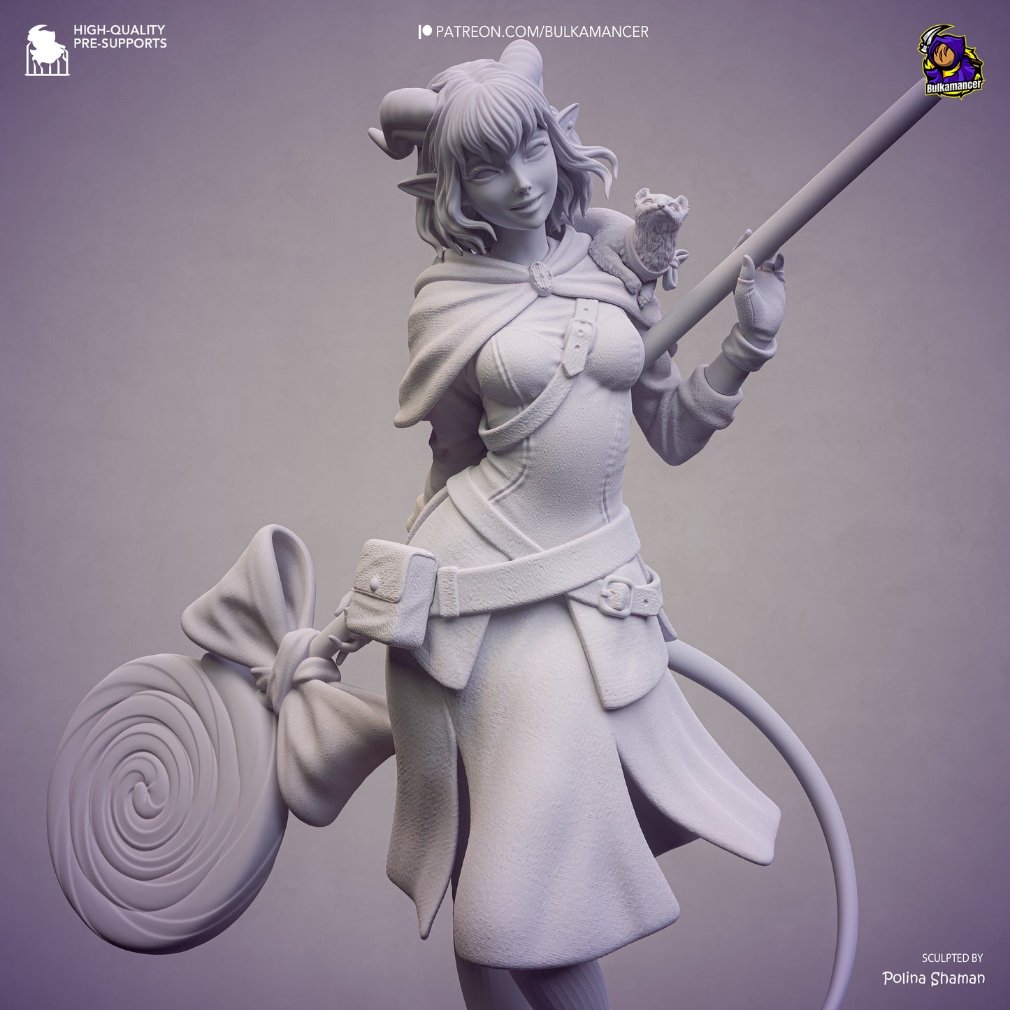 Mischievous Blue Tiefling Cleric
