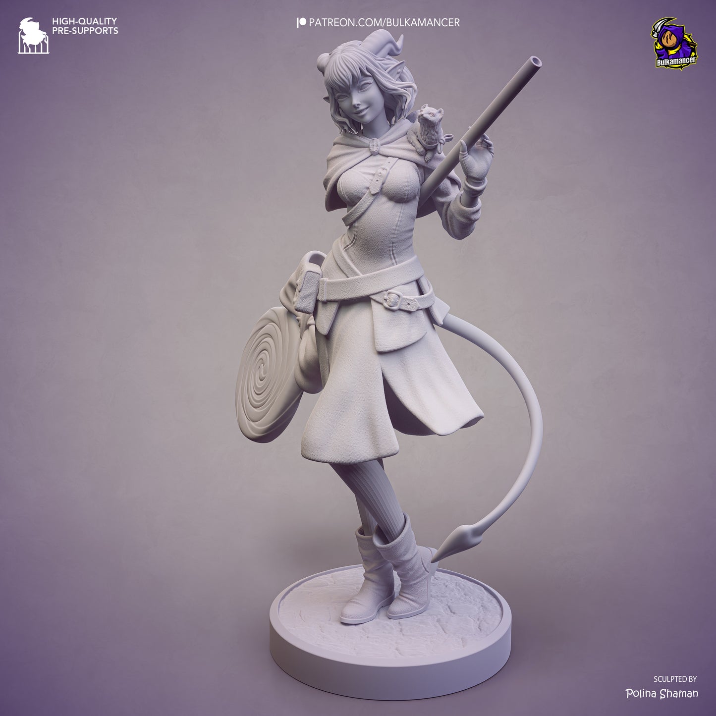 Mischievous Blue Tiefling Cleric