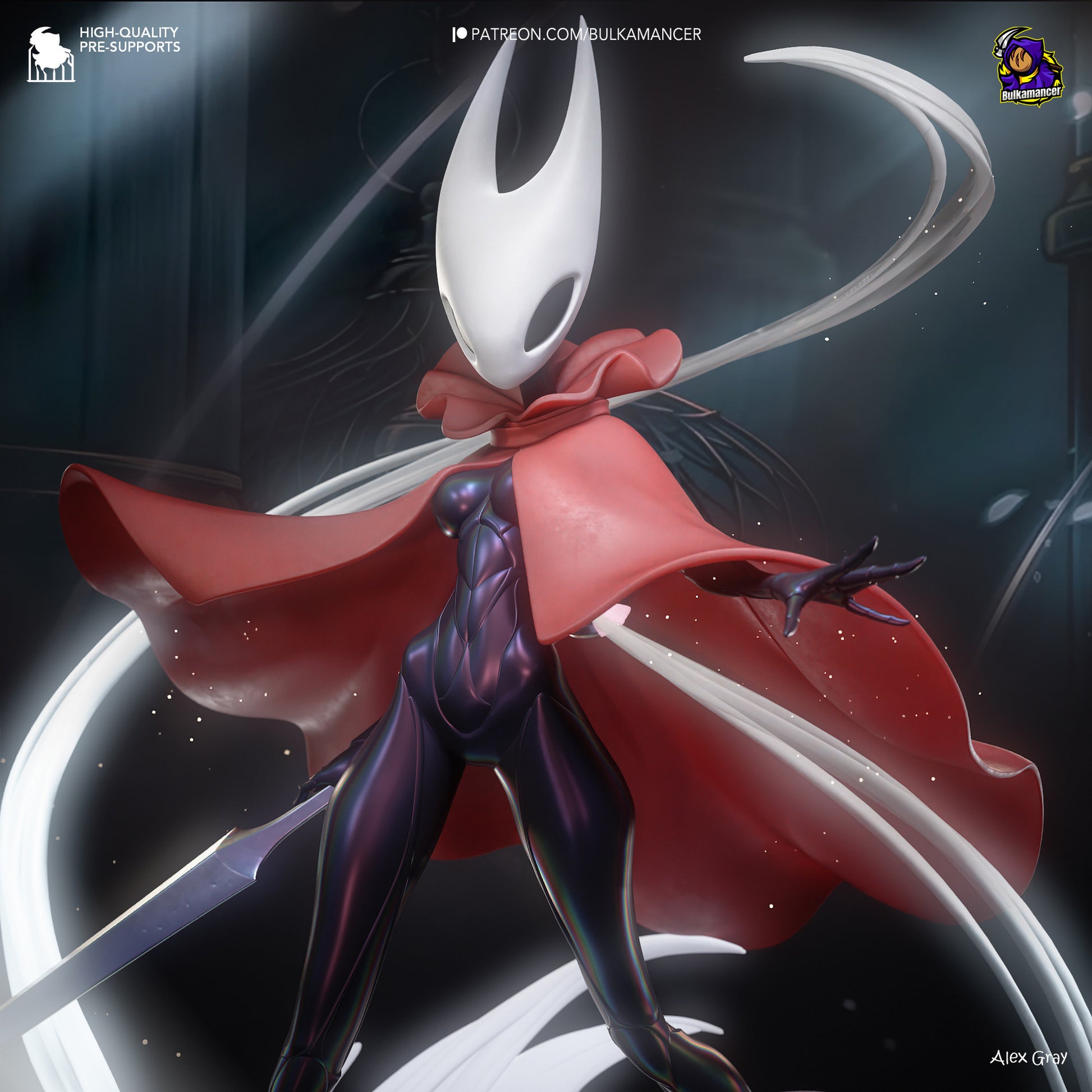 Masked Needle-Wielding Cloaked Huntress | Resin Garage Kit | Unpainted Figure