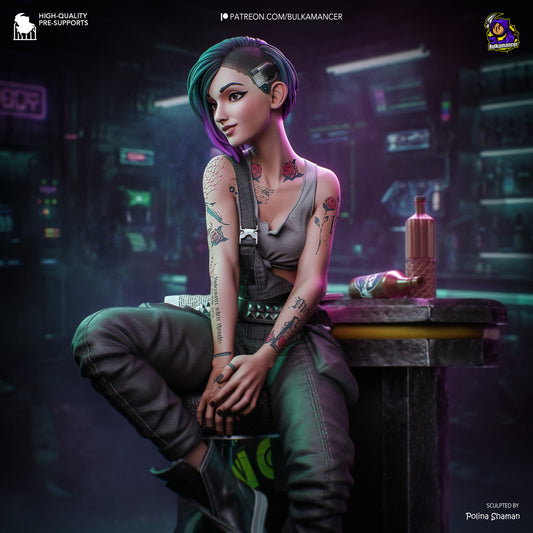 Neon Street Rebel | Resin Garage Kit | Sci-Fi | Unpainted Figure