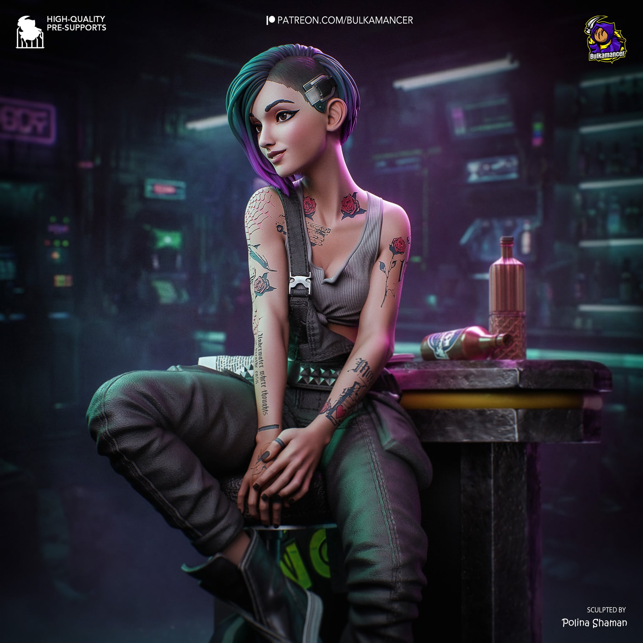 Neon Street Rebel | Resin Garage Kit | Sci-Fi | Unpainted Figure