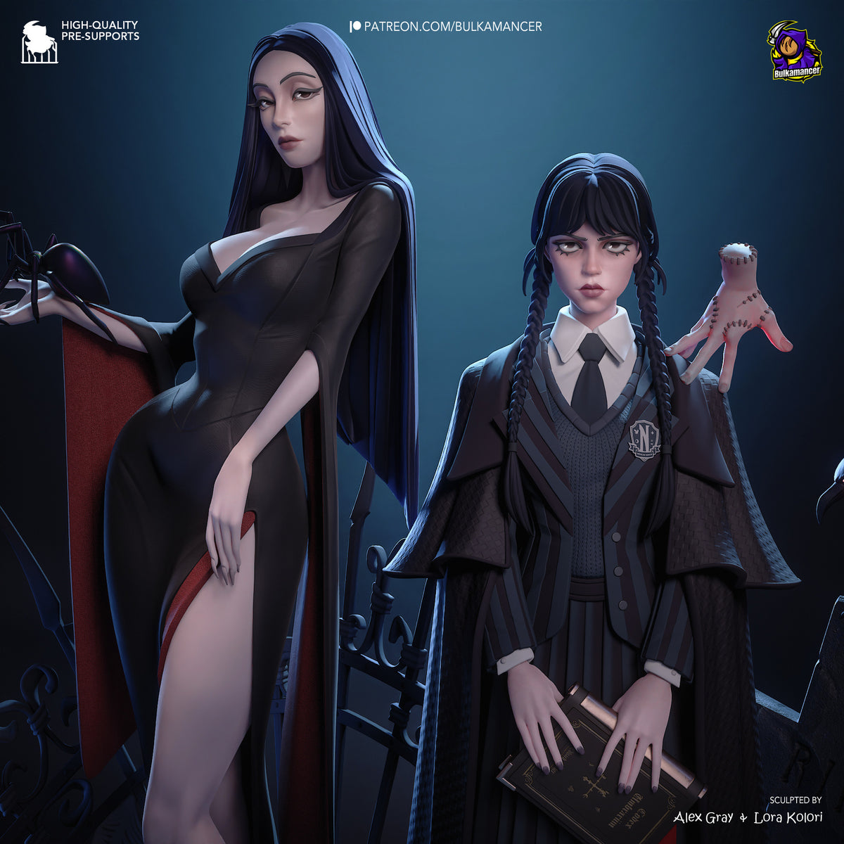 Gothic Mother & Daughter Duo | Resin Garage Kit | Unpainted Figure Set