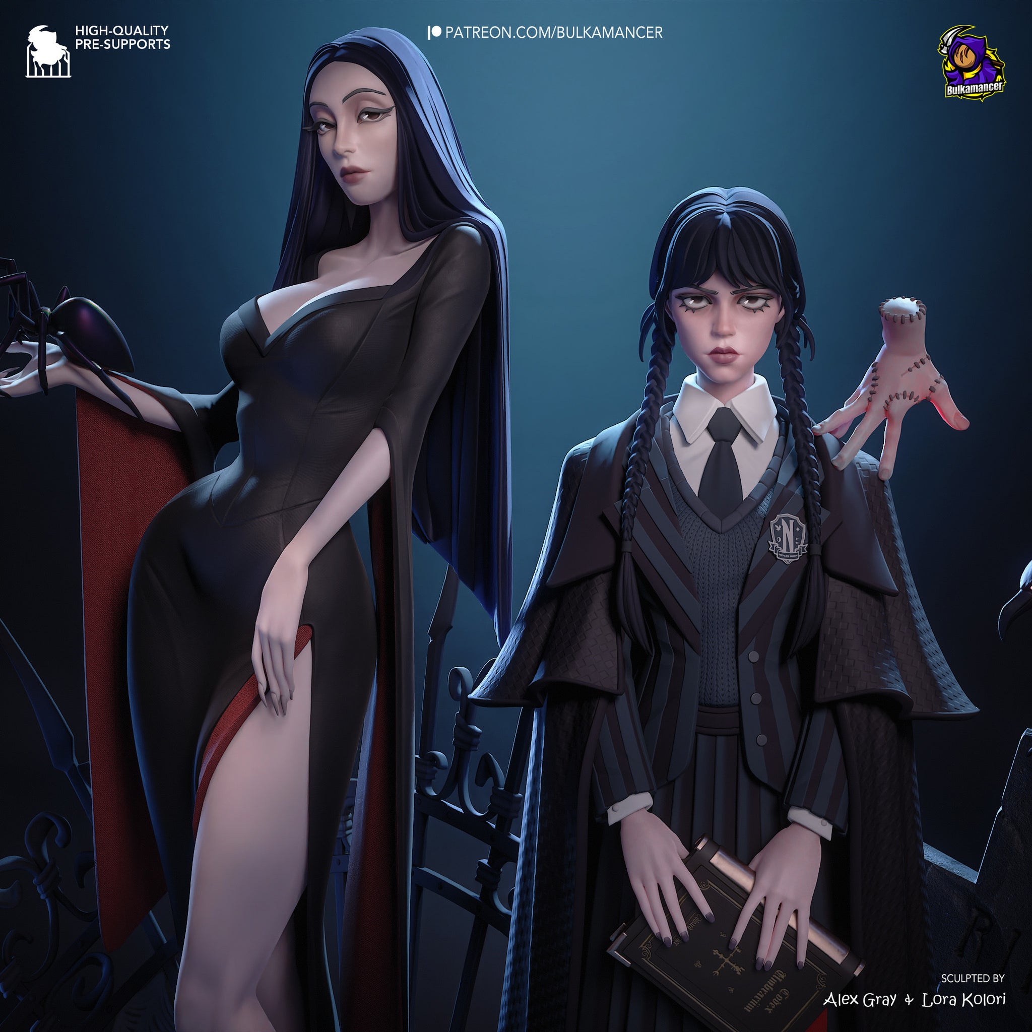 Gothic Mother & Daughter Duo | Resin Garage Kit | Unpainted Figure Set