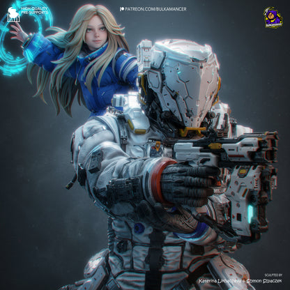 Moonbound Exosuit Duo | Resin Garage Kit | Sci-Fi | Unpainted Figure