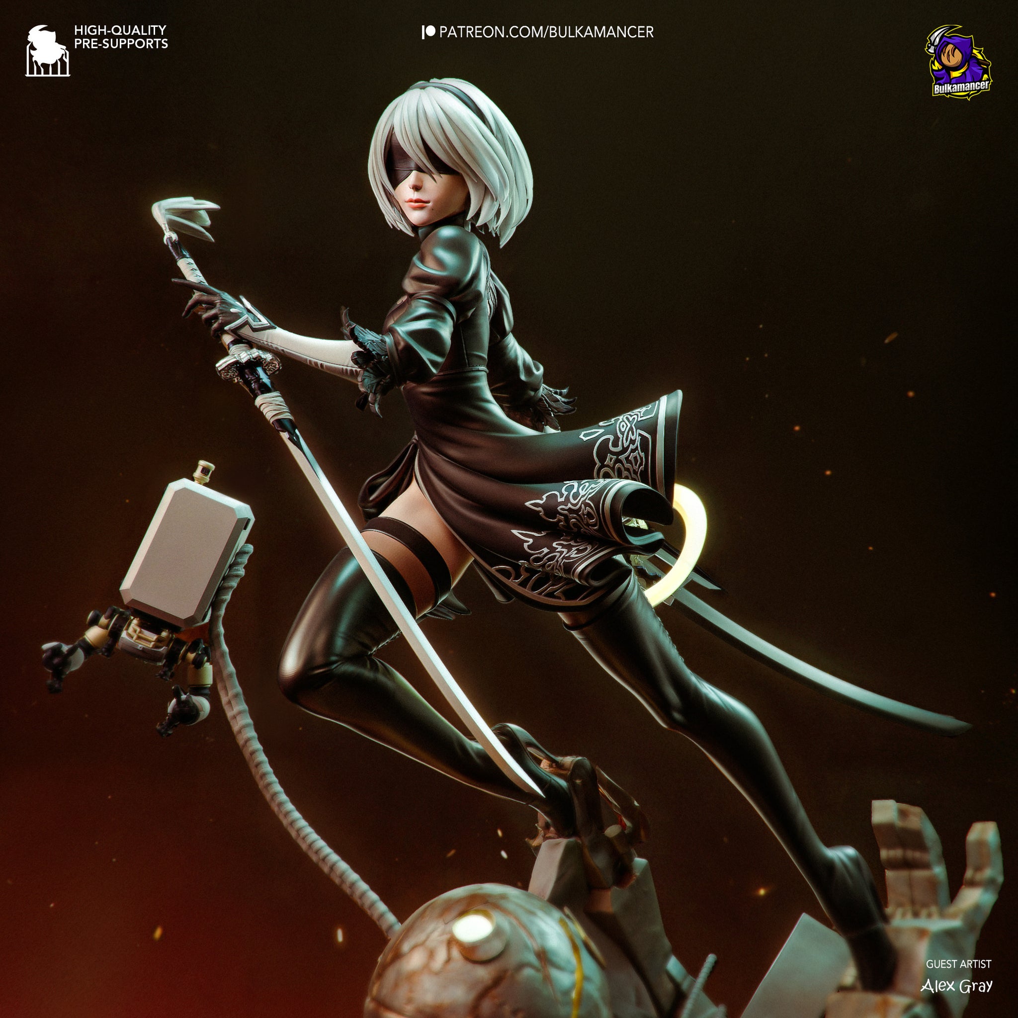 Ruined Machine Blade Dancer | Resin Garage Kit | Sci-Fi | Unpainted Figure