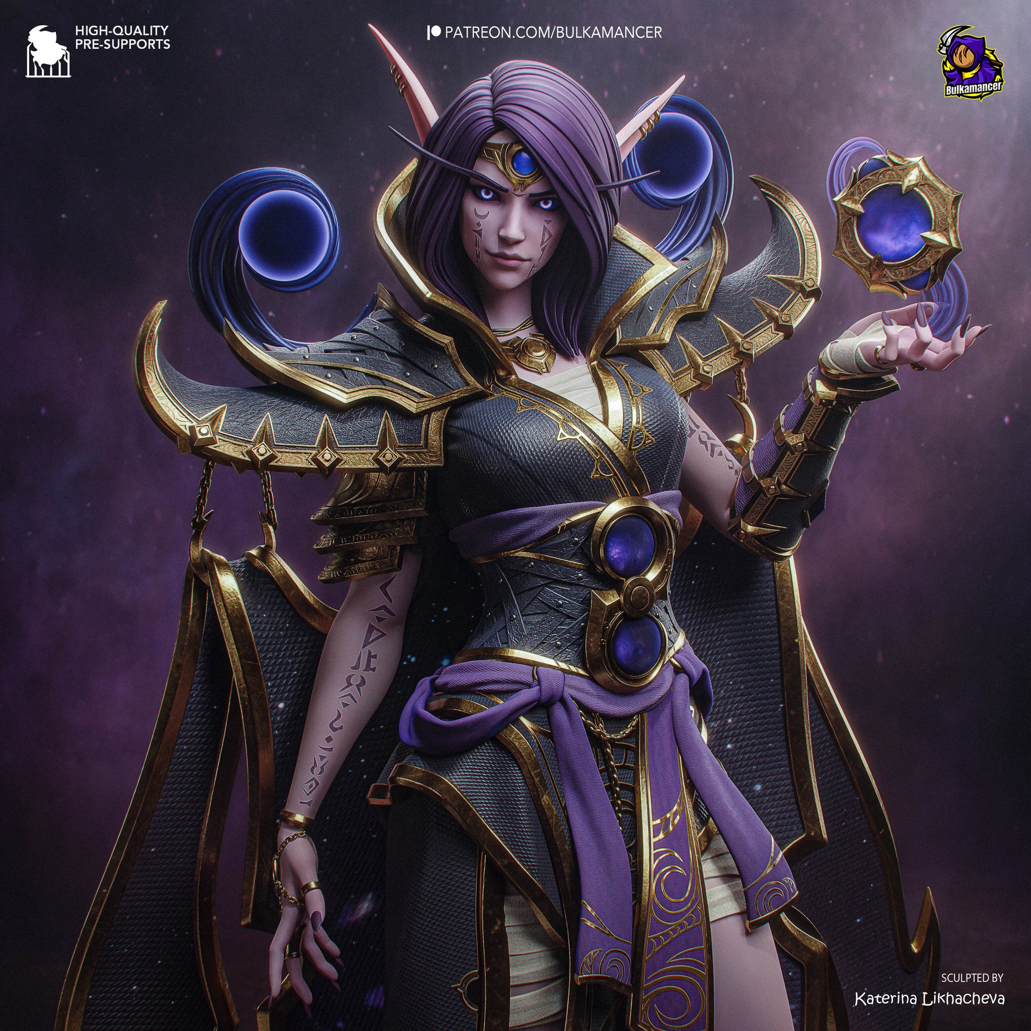 Void-Bound Elf Sorceress | Resin Garage Kit | Dark Fantasy | Unpainted Figure
