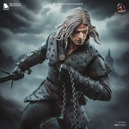 Silver-Haired Beast Slayer | Resin Garage Kit | Dark Fantasy | Unpainted Figure